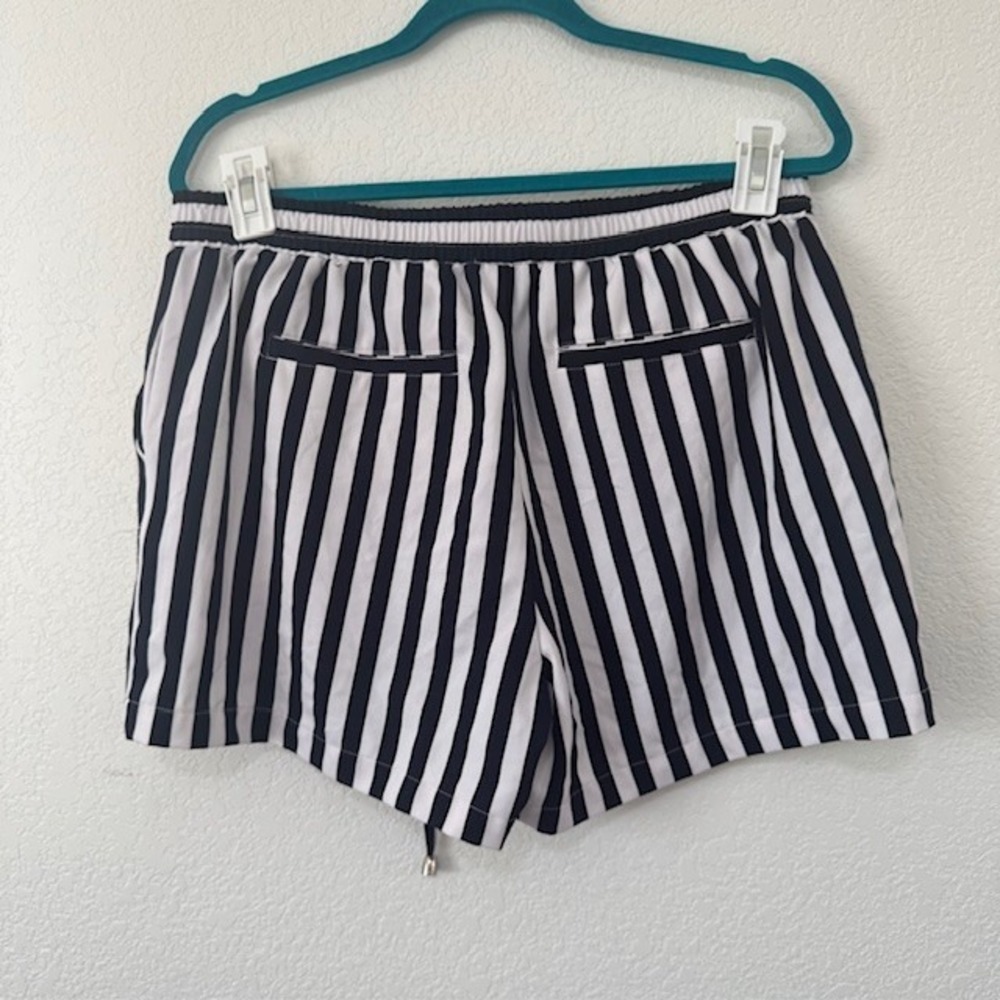 7th Avenue Studio NewYork Company Striped Shorts Women's Size M Drawstring Waist - Picture 2 of 7